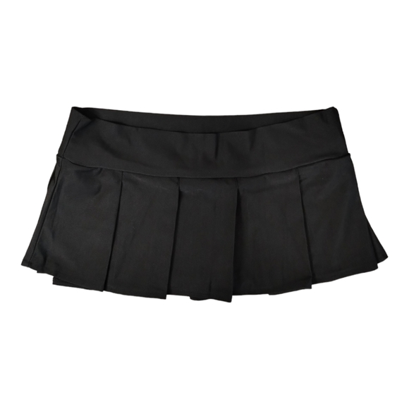 90s Y2K Pleated Mini Skirt Black - Picture 3 of 6